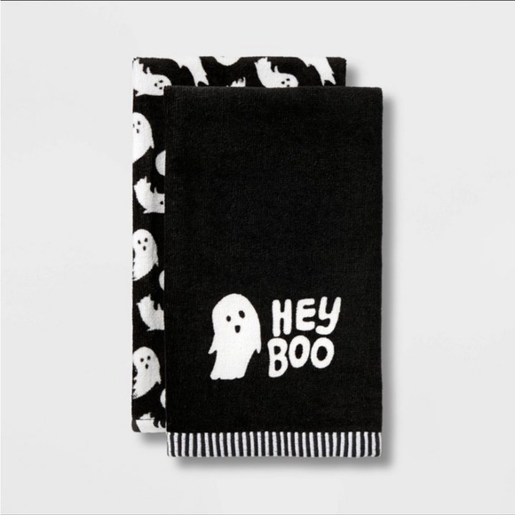 Hyde & Eek! Halloween Bathroom hand towel Hey Boo ghosts - Picture 4 of 7